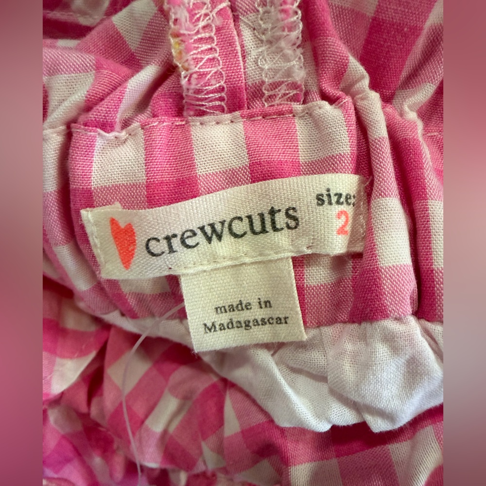 Crewcuts Pink Gingham Dress with Ruffles size 2 - Picture 3 of 4